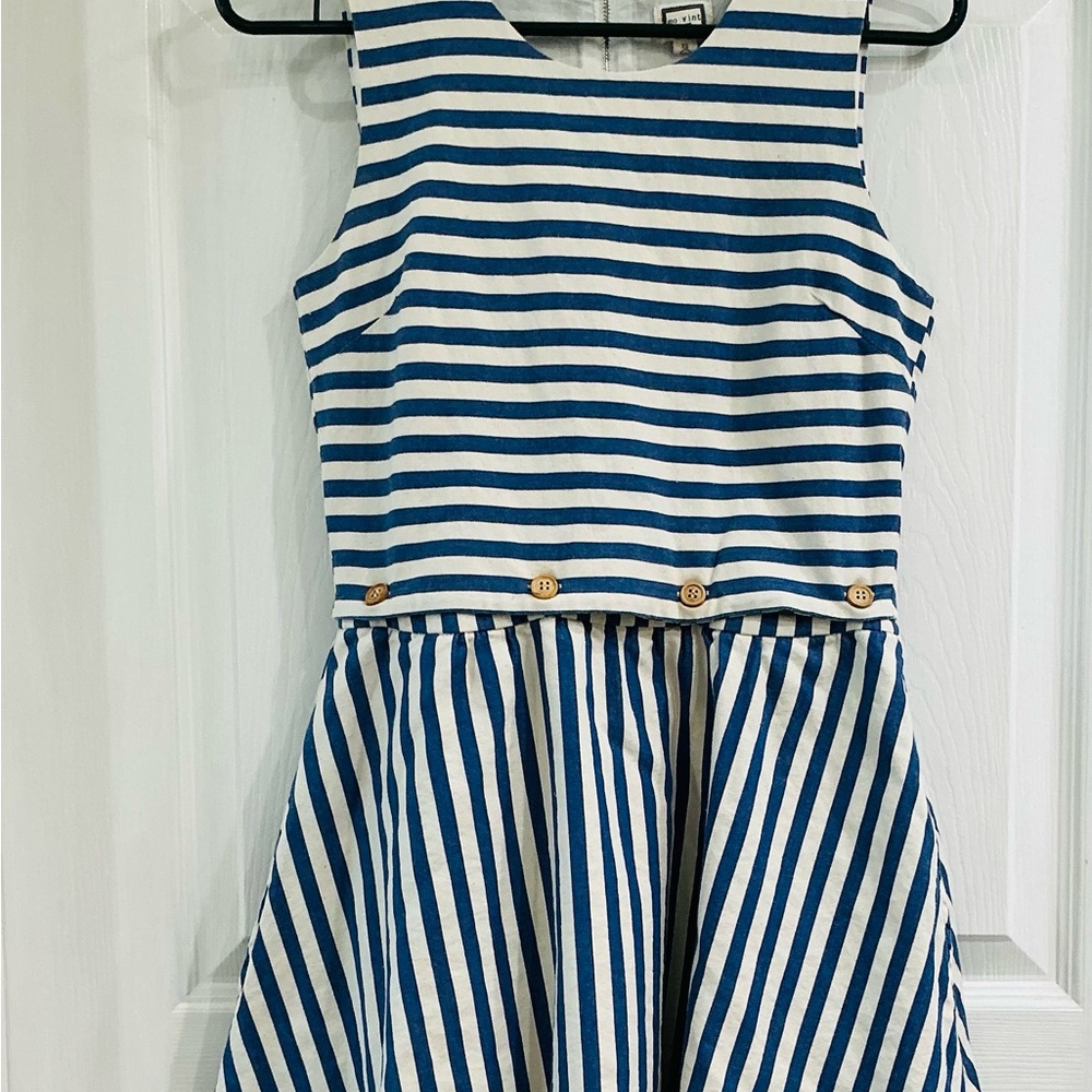 Striped Blue and White Women Dress